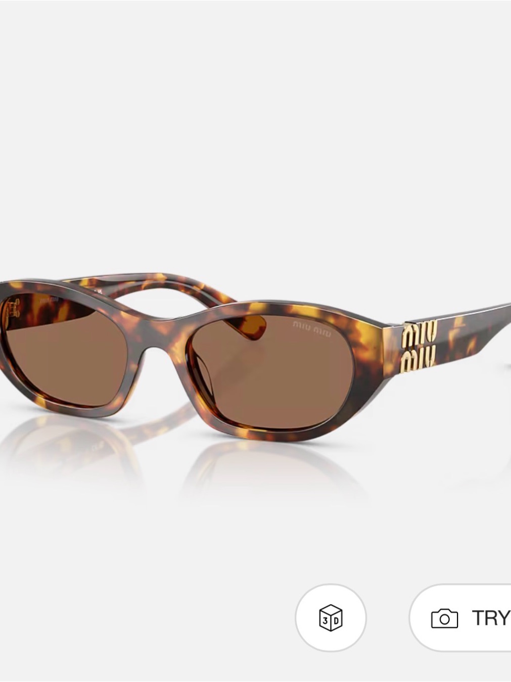 Miu Miu Tortoiseshell Sunglasses With Brown Lenses And Gold Logo. Original!